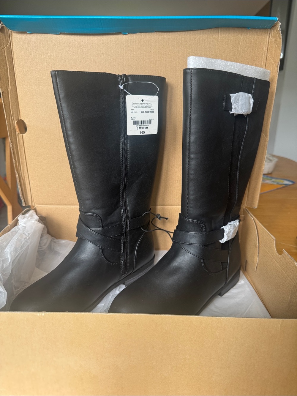 Women's Black Mid-Calf Heeled Fashion Boots - NIB